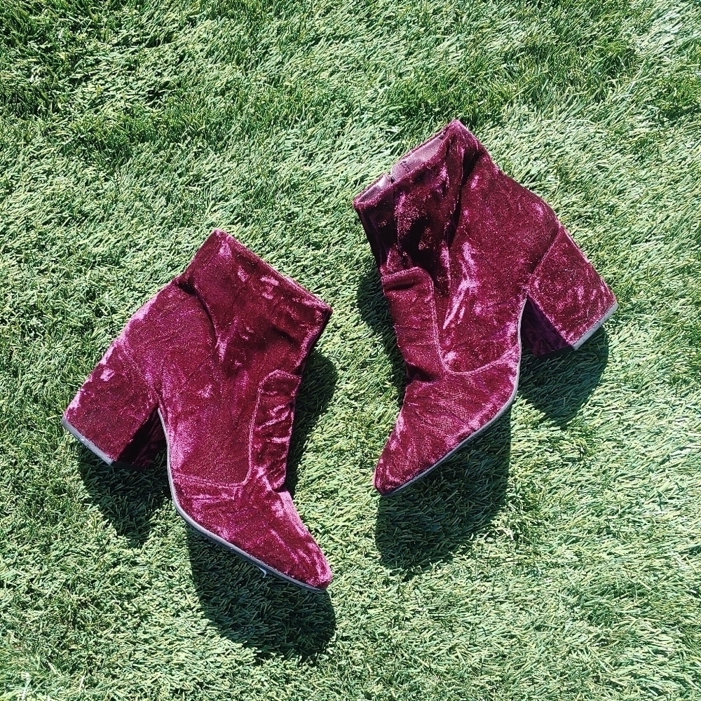 Gianni Bini Cool Days Velour Booties - Picture 2 of 5